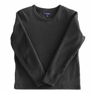 Lands" End XS Petite Black Crewneck Layering Warm Fleece